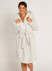 Fluffy chevron midi dressing gown