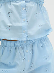 Broderie cotton long pyjama set