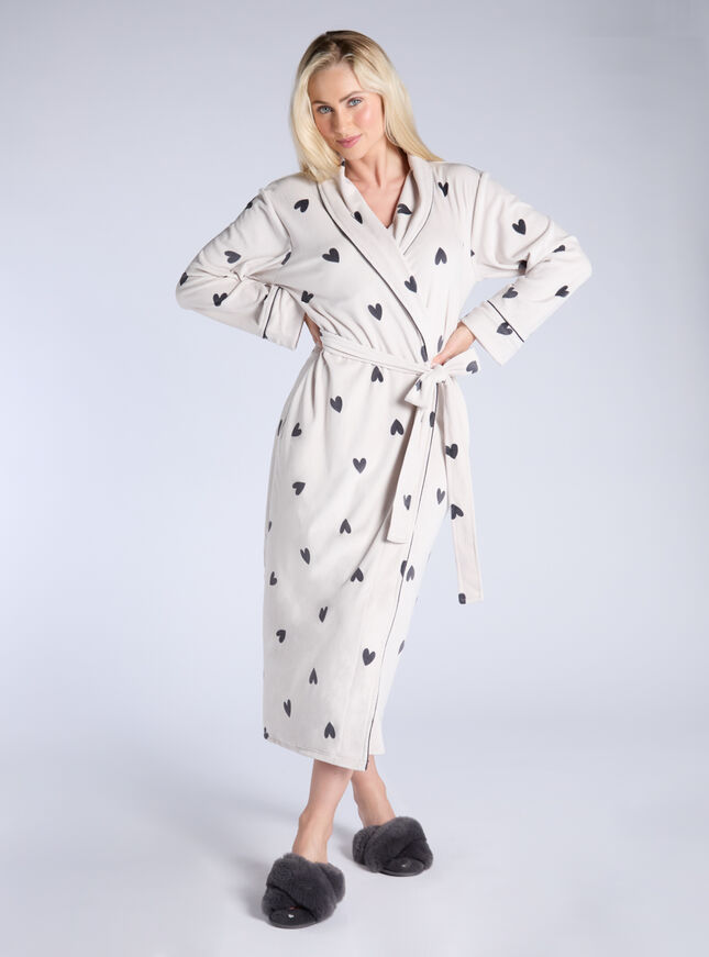 Heart velour long robe
