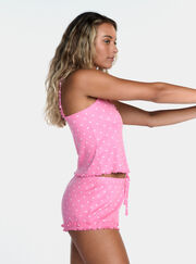 Heart ribbed short pyjama set