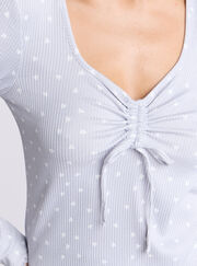 Heart ribbed ruched short pyjama set