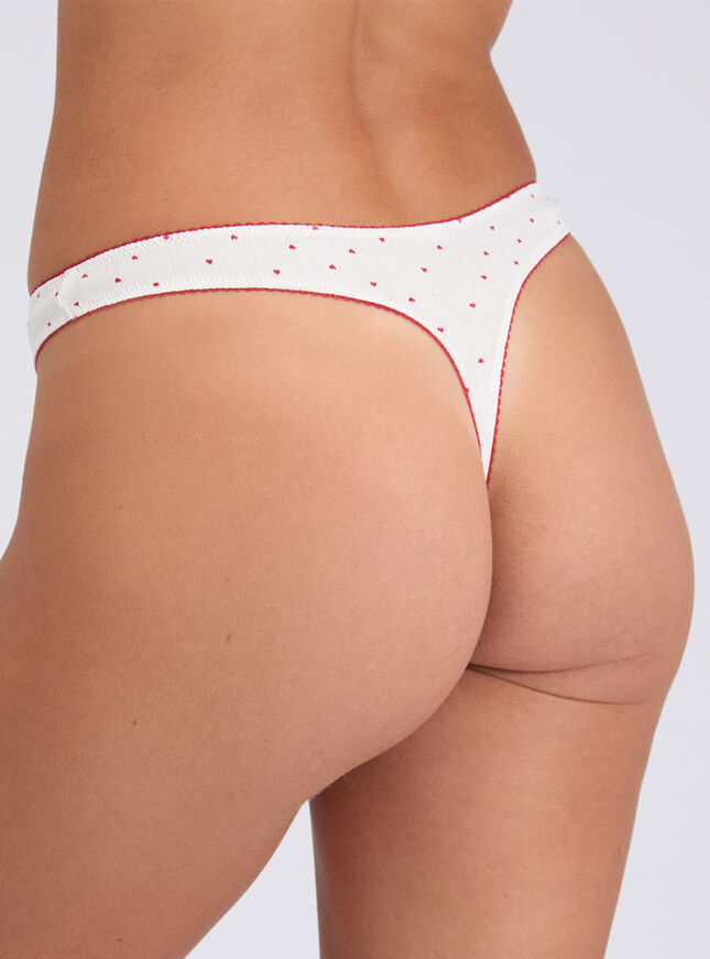 Rosie pointelle heart thong