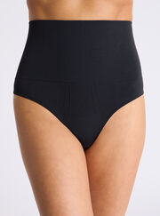 Smoothing soft-stretch high waisted thong