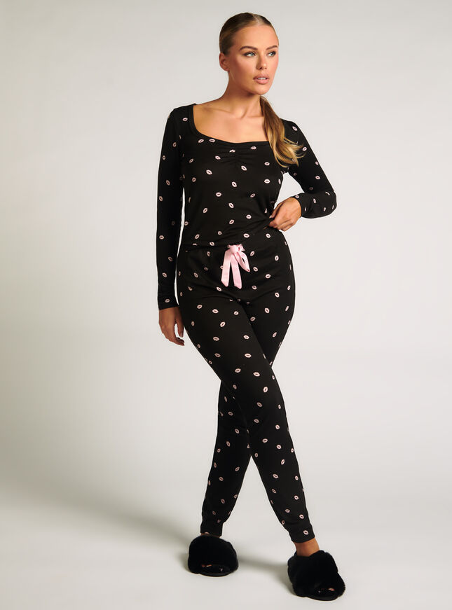 Lip print twosie pyjama set