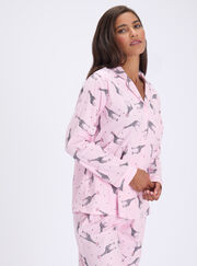 Bubblegum giraffe fleece pyjamas in a bag