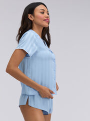 Striped satin short pyjama set