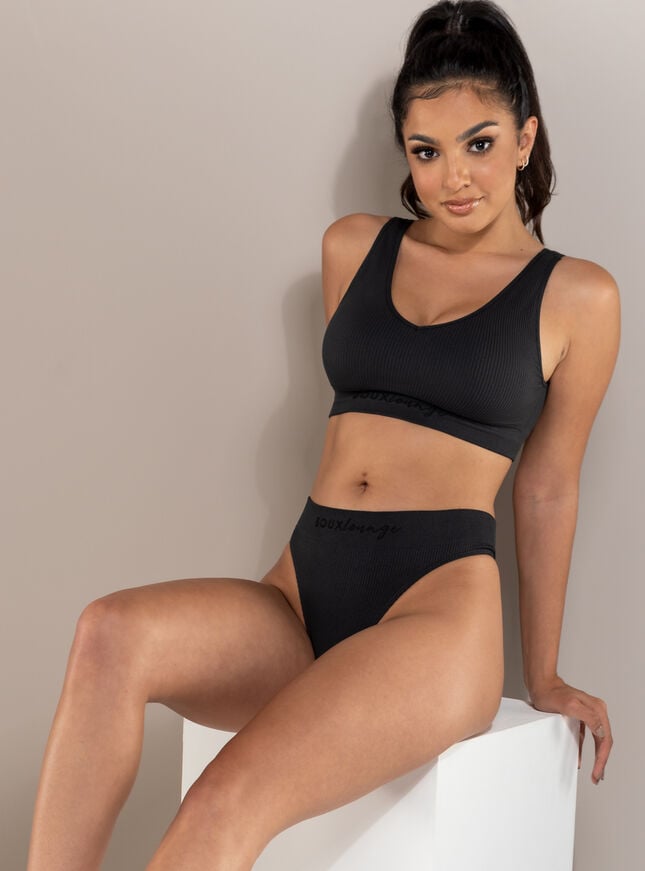 Ribbed seamless lounge thong