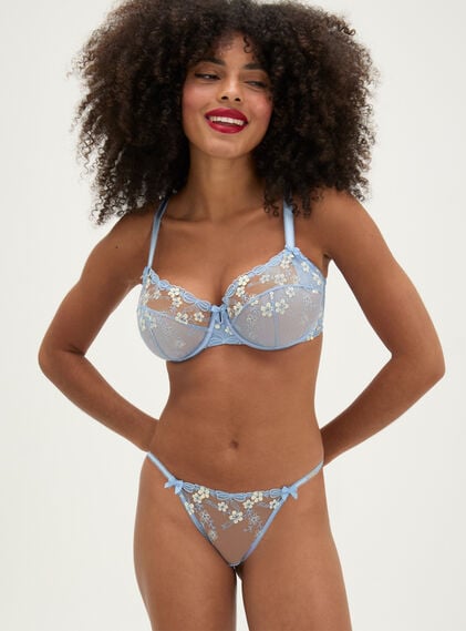 Camille sheer embroidered balconette bra