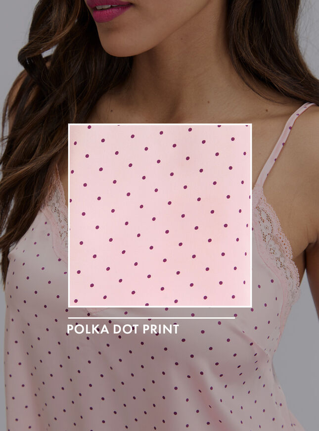 Daisy polka dot satin cami set
