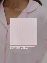 Ribbed modal long pyjama set