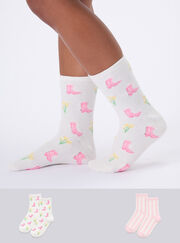 2 pack cowgirl cosy ankle socks