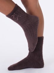 2 pack bow fluffy ribbed socks