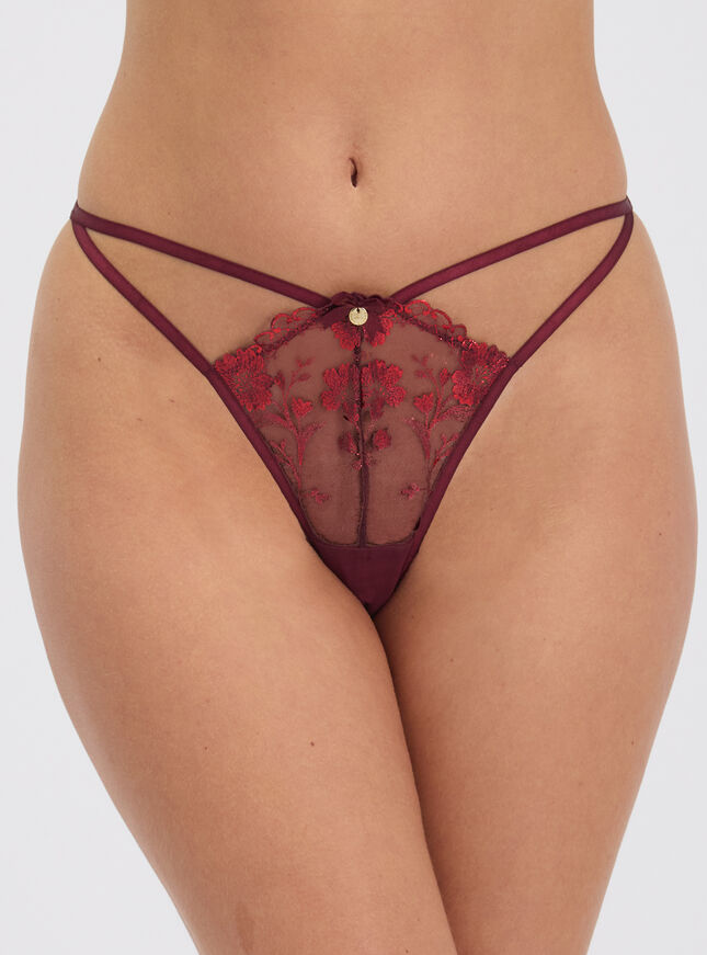 Marcella embroidered g-string thong