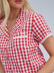 Gingham cotton short pyjama set
