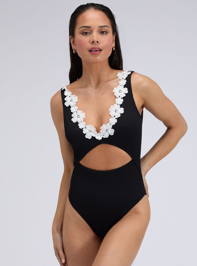 Mykonos ribbed flower swimsuit