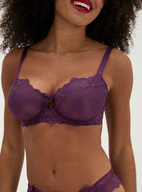 Antoinette sheer embroidered balconette bra