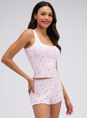 Floral ribbed short pyjama set