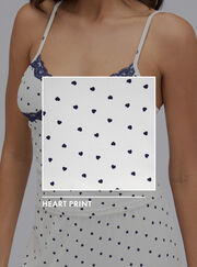 Heart ribbed long pyjama set