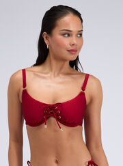 Ibiza lace up plunge bikini top
