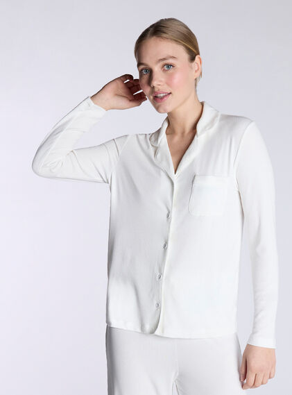 Ribbed modal pyjama top