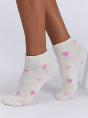 2 pack heart striped trainer socks