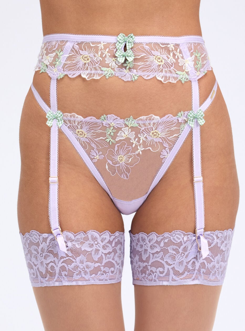 Boux Avenue Heather embroidered suspender belt – Lavender – 06