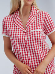 Gingham cotton short pyjama set