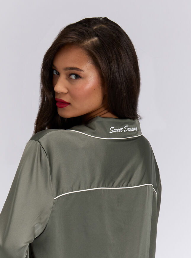 Oversized satin top and pant pyjama set