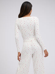 Floral ribbed long pyjama set
