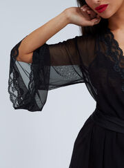 Mallory mesh kimono robe