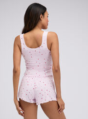 Floral ribbed short pyjama set