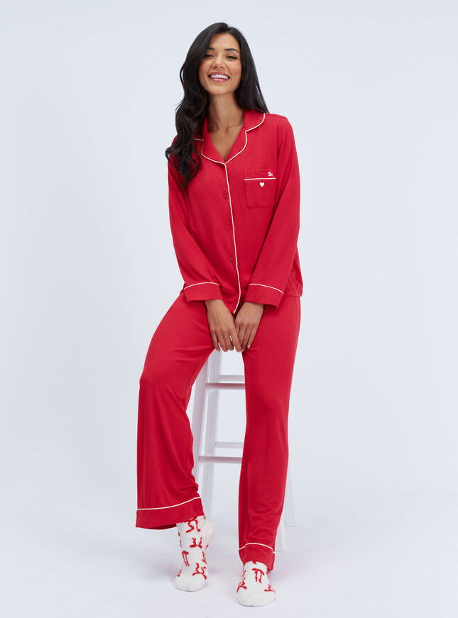 Piping modal long pyjama set