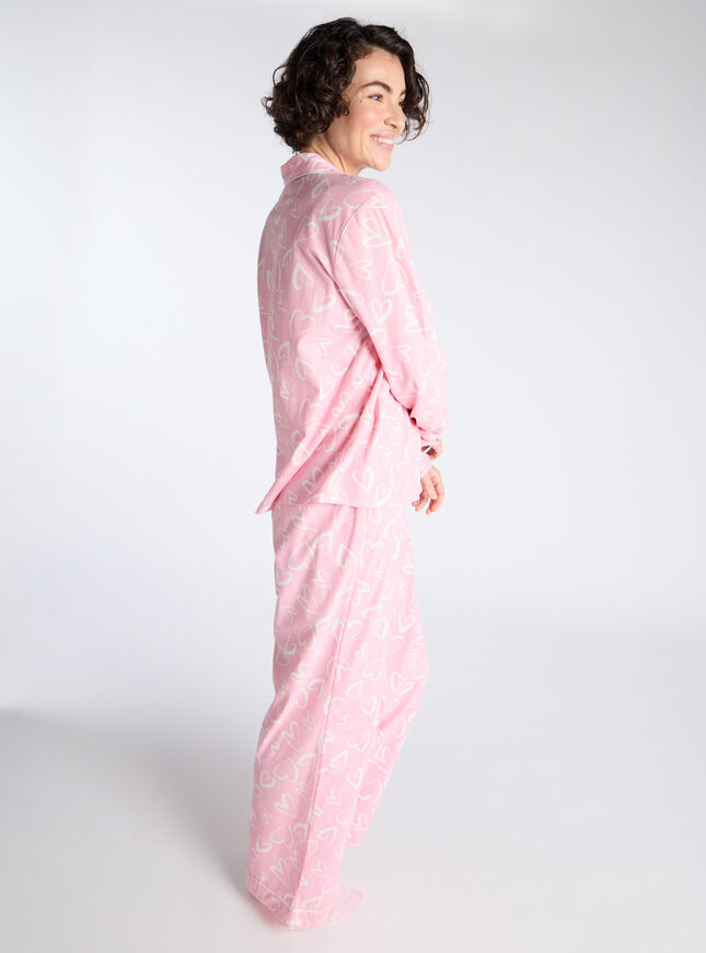 Heart fleece pyjamas in a bag