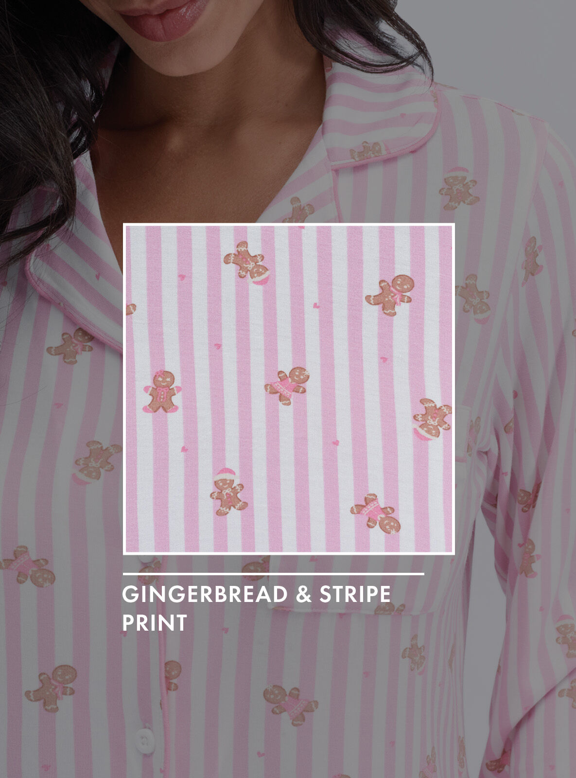 Gingerbread Pyjamas Gingerbread striped modal long pyjama set | Boux Avenue UK