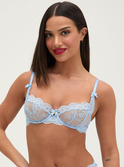 Veronique sheer lace balconette bra