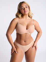 Padded microfibre plunge t-shirt bra