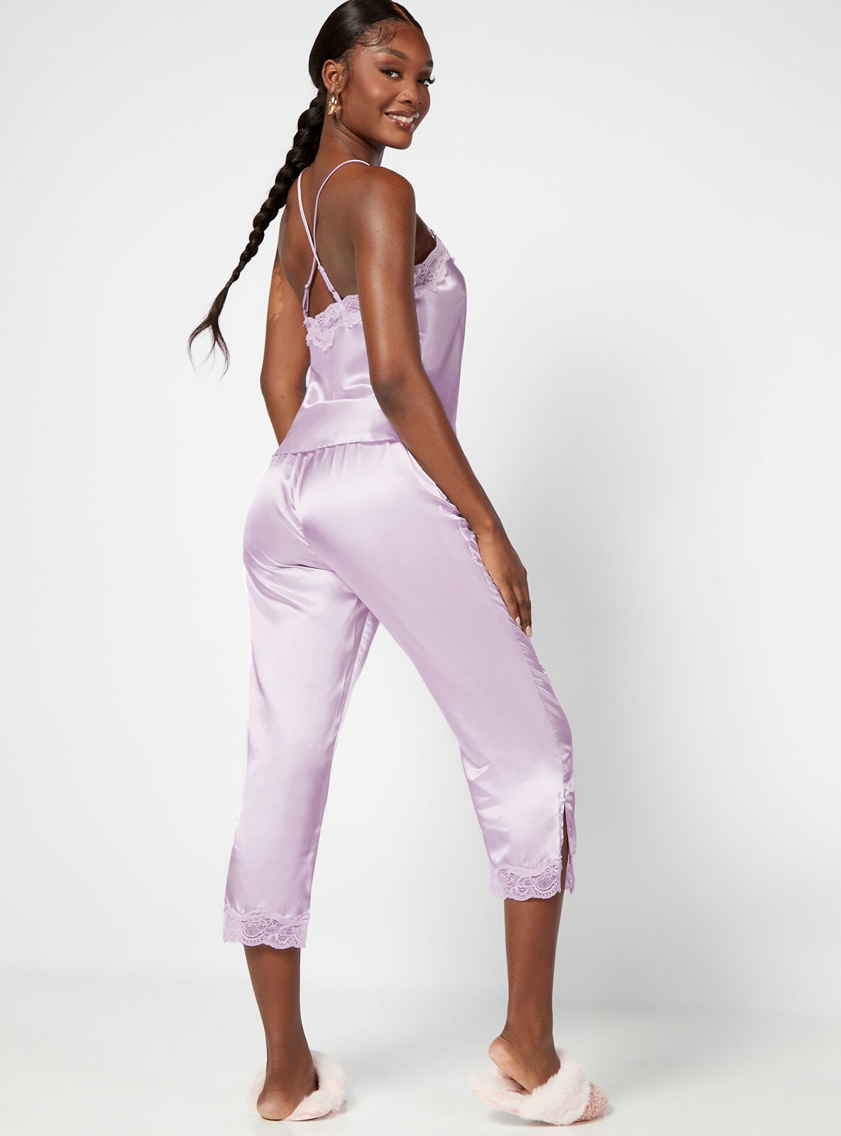 Marnie satin and lace cami and pant set 
