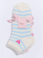 2 pack heart striped trainer socks