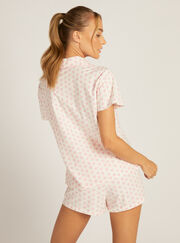 Heart fleece short pyjamas in a bag