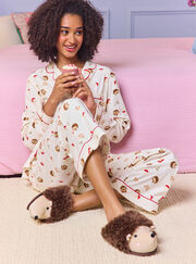 Hedgehog fluffy mule slippers