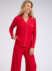 Ribbed modal pyjama top