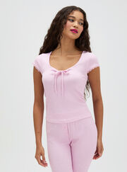 Daisy ribbed long pyjama set