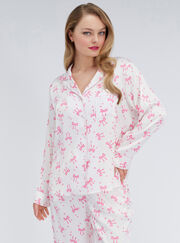 Bow satin pyjama set