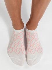 3 Pack pink heart trainer socks