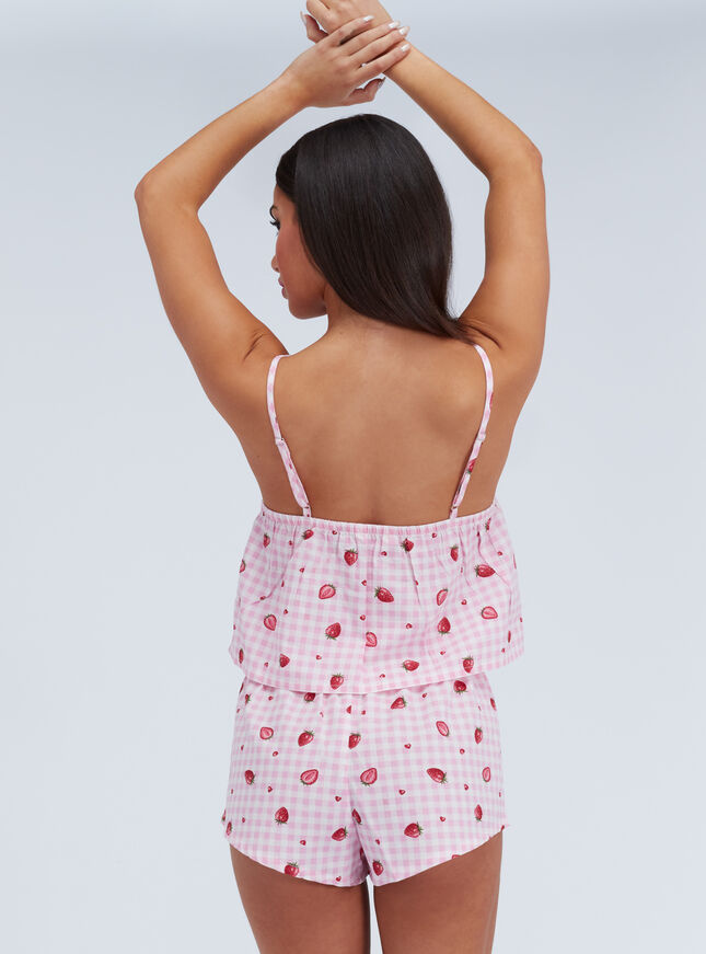 Strawberry cotton cami set