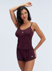 Embroidered modal short pyjama set