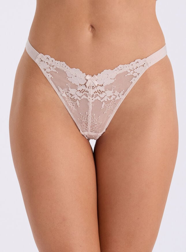 Fran lace high leg thong