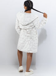Textured giraffe midi dressing gown