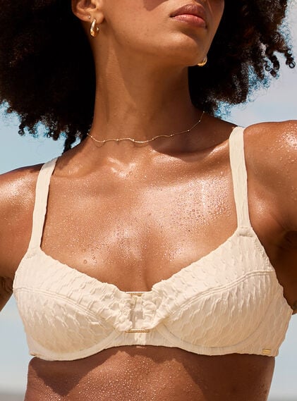 Riad textured balconette bikini top