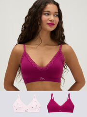 2 pack lace plunge seamless bralettes